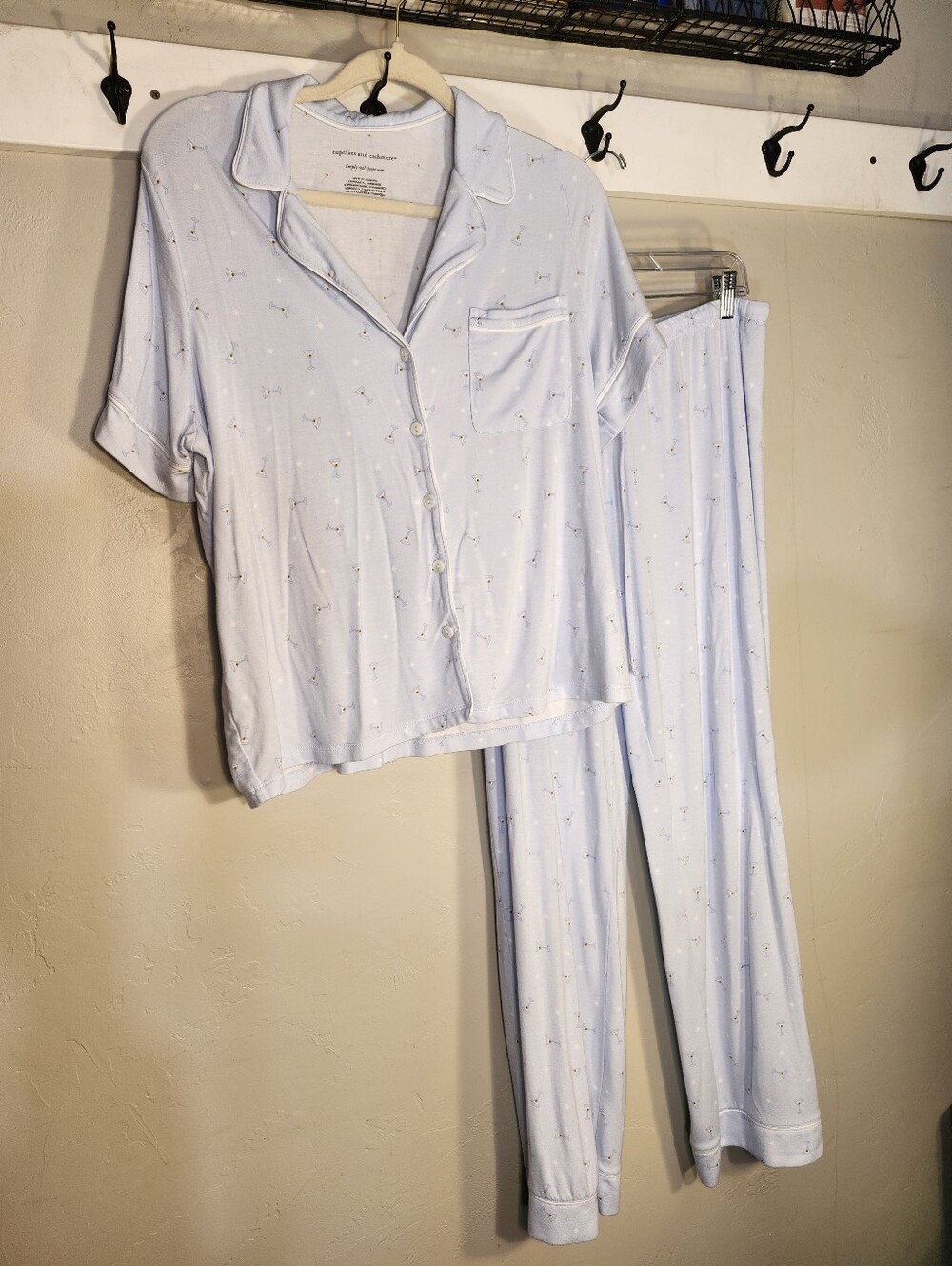 cupcakes & cashmere Light Blue Printed Two-Piece Pajama Set